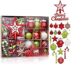 lot 371241 image: GarveeHome 70ct Christmas Tree Balls Ornaments, Shatterproof Xmas Tree Hanging Balls Decorations Perfect for Holiday Wedding Christmas Decor