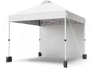 lot 471377 image: Retails for $125 Garvee 10x10 Pop Up Canopy, Easy Up Outdoor Canopy Tent with Removable Sidewall, Portable Instant Commercial Tent Shelter with Vented Roof Roller Bag for Camping Picnic Beach, Green