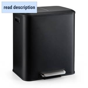 lot 171258 image: GlowSol Dual Trash Can, 30L8 Gallon Stainless Steel Two Compartment Garbage Can, 2 x 15L Trash Bin with Two Removable Inner Buckets, Soft-Close Lid for Home Kitchen Office