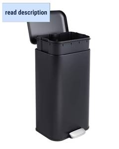 lot 371243 image: Garvee 8 gal Kitchen Trash Can, Step Garbage Can with Soft-Close Lid, Stainless Steel Recycling Bin with Removable Inner Bucket, Rectangular Waste Container for Living Room, Office, Black