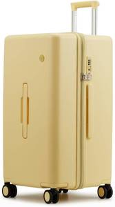 lot 142043 image: Retails for $216 mixi 26 Max Trunk Luggage Large Checked Luggage PC Hard Shell Rolling Travel Suitcases with Spinner Wheels & TSA Lock, Lark Yellow