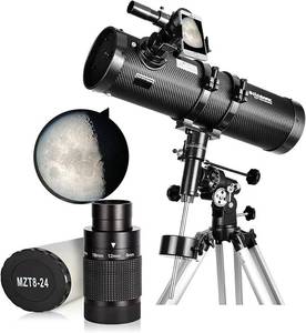 lot 341978 image: Retails for $390 SOLOMARK Telescope 130650EQ, Telescopes for Adults and 1.25inch Deluxe Zoom Telescope Eyepiece 8-24mm with T-Thread, Continuous Zooming Variable