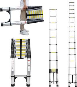 lot 461157 image: Retails for $236 Telescoping Ladder 23.3FT Aluminum Lightweight Extension Ladder 330 Lbs Heavy Duty Non-Slip Feet Portable Folding Ladder Multi-Purpose Collapsible for Home RV Attic Outdoor Use (23.3 FT)