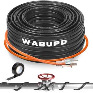 lot 8688 image: 15FT Heat Tape for Water Pipes, -40°F Deicing Pipe Heat Cable,Electric Heating Cable Pipe,Frezze Protection for Heat Trace Cable for Metal, Plastic Home Pipes,Gutter,120V 5Wft 15FT - Retail $18