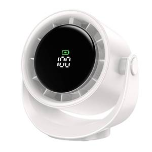 lot 8695 image: MORECORE Desk Fans for Bedroom, Strong Airflow Turbo Quiet Small USB Fan, 17hrs Running, 360° Rotate &amp 5 Speeds, 4000mAh Battery Operated Portable Fan with LED Display for Home Office Desktop-White - Retail $21