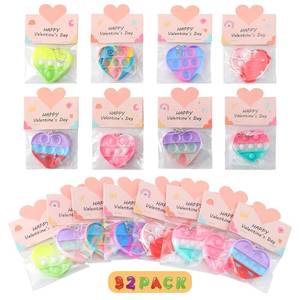 lot 8698 image: Valentine Gifts for Kids - Cards with Mini Heart Pop Fidget Toys Bulk - Valentine Exchange for Girls Boys School Class Classroom Fidget Toys Party Favors - Retail $23