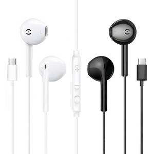 lot 8705 image: MAS CARNEY 2 Pack USB C Headphones for iPhone 17 16 15, in-Ear Type C Earbuds with Microphone for iPhone 17 16 15 Pro Max, iPad Pro, Samsung Galaxy S26 S25 S24 A53 - Retail $8