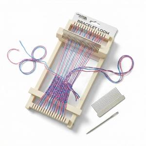 lot 8706 image: Leisure Arts Loom Bracelet Weaving, Bracelet Maker, Weaving Loom, Bead Loom, Bracelet Making Kit String, Weaving Kit, Beading Loom, Friendship Bracelet Making Kit, Weaving Loom for Adults - Retail $12