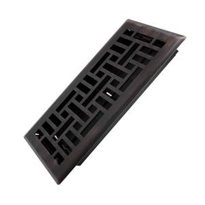 lot 8709 image: Howeall 4x10 Inches Heavy Duty Walkable Floor Register Easy Adjust Air Supply Lever Floor Vents - Seattle Design - Vent Cover for Home Floor - Oil Rubbed Bronze - Retail $20