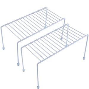 lot 8713 image: yaenoei Kitchen Shelves, Cabinet Organization Mini Storage Shelf, White,Set of 2 - Retail $17