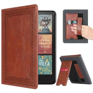 lot 8723 image: CoBak Case with Stand for Kindle Paperwhite 12th Gen 2024 Released (7) & Kindle Colorsoft Signature Edition - Durable PU Leather Cover with Auto Sleep Wake, Card Slot, Hand Strap Feature, Vintage - Retail $13