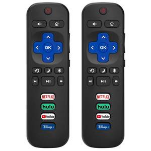 lot 8730 image: (Pack of 2) Replacement Remote Control Only for Roku TV, Compatible for TCL RokuHisense RokuOnn RokuSharp RokuElement RokuWestinghouse RokuPhilips Roku Smart TVs (Not for Roku Stick and Box) - Retail $10
