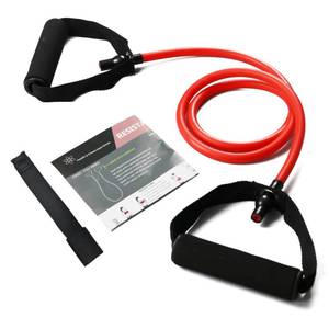 lot 8735 image: Resistance Bands with Handles, Single Resistance Bands, Exercise Bands with Handles, for Resistance Training, Physical Therapy, Home Workouts, Fitness, Pilates, Boxing Strength Training (20lbs) - Retail $10