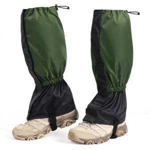 lot 8736 image: 2 PCS Adjustable Leg Gaiters, Waterproof Hiking Gaiters, Leg Guards for Women Men, Snow Boot Gaiters, Ideal for Hiking Climbing Hunting Skiing and Garden Weeding (Green) - Retail $16