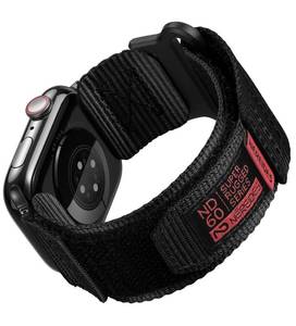 lot 8752 image: Nereides Compatible with Apple Watch Series 11 Band Series 10987654SESE2SE3Ultra 321, Nylon Sports Strap with Woven Design for 49mm46mm45mm44mm (L, Black) - Retail $18