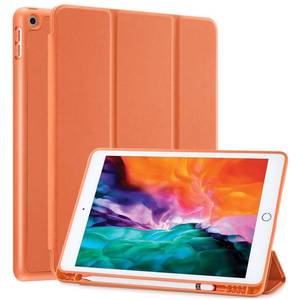 lot 8762 image: SIWENGDE Compatible for Apple iPad 9.7 Case 2018 iPad 6th Generation Cases2017 iPad 5th Generation Case with Pencil Holder, Slim Soft Silicone Smart Trifold Stand Protective Cover(Orange) - Retail $13