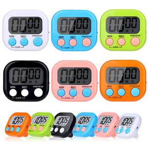 lot 8769 image: 4 Pack Digital Kitchen Timers for Cooking, Small Magnetic Countdown Classroom Timers for Teachers Kids, Big Digits Loud Alarm Backing Stand Timer for Kitchen, Shower, Study, Work, Exercise Training - Retail $20