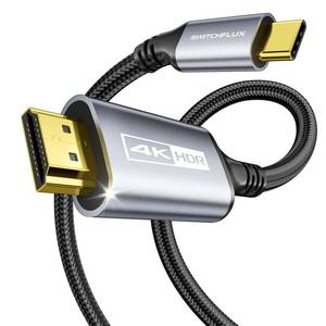 lot 8787 image: SWITCHFLUX USB-C to HDMI Cable 6Ft 4K60Hz High-Speed USB Type C to HDMI 2.0 Braided Cord (Thunderbolt 34 Compatible) for iPhone 15 Series, MacBook ProAir, iPad Pro, Galaxy S8 to S23 - Retail $6