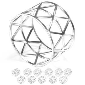 lot 8788 image: URWOOW 12 Pack Napkin Rings Holders Silver Color Hollow Design D�cor Dinner Party Wedding Christmas Gathering (Silver) - Retail $10