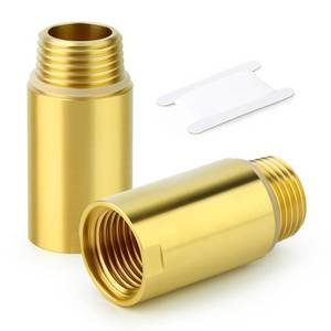 lot 8794 image: GASHER 2Pcs Brass Pipe Plumbing Adapter with Rubber O-ring, 12 NPT Male x 12 NPT Female Pipe Fitting Coupler,Length 2 Inch - Retail $15