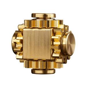 lot 8807 image: PAPUKA Pure Brass Cube Gears Linkage Anti-Anxiety Fidget Spinner Toy,Metal DIY EDC Meditation Break Bad Habits ADHD Finger Spinning Toy for Kid and Adults,High Speed Precision Brass Material - Retail $20