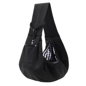 lot 8813 image: Dog Carrier Sling - Reversible Puppy Carrier Purse with Storage Pocket, Hand-Free Dog Sling Carrier for Carry Small Dogs and Cats, Travel Safety Harness, Dog and Cat Harness(Black) - Retail $12