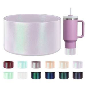 lot 8817 image: ZXFYE Glossy Gradient Silicone Boot, Compatible with Stanley H2.0 20-40oz & IceFlow 20-30oz, Chameleon Metallic Shimmer Cup Sleeve Protector for Hydroflask and Bottle Bottom with 2.8-3in - Retail $9