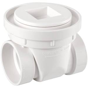 lot 8818 image: 2 White PVC Backwater Valve, Sewage and Rainwater Backflow Preventer - Retail $26