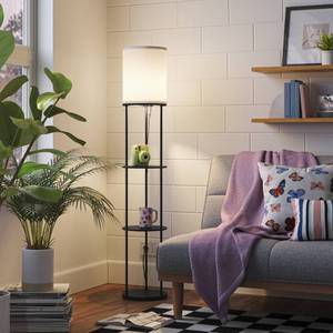 lot 8858 image: 56x11 Shelf Floor Lamp Black - Room Essentials - Retail $100