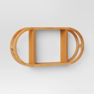 lot 8864 image: 15x30 Wall Organizer Brown - Threshold Modern Style Wood Decorative Sculpture with Mounting Hardware PIECES NEED REATTACHED - Retail $45