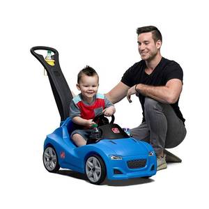 lot 8908 image: Step2 Whisper Ride Cruiser - Blue Push Riding Toy for Ages 1.5-4, 50 lb Capacity - Retail $150