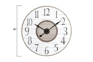 lot 8880 image: Creative Co-Op STORIED home Analog Round Wall Farmhouse Clock