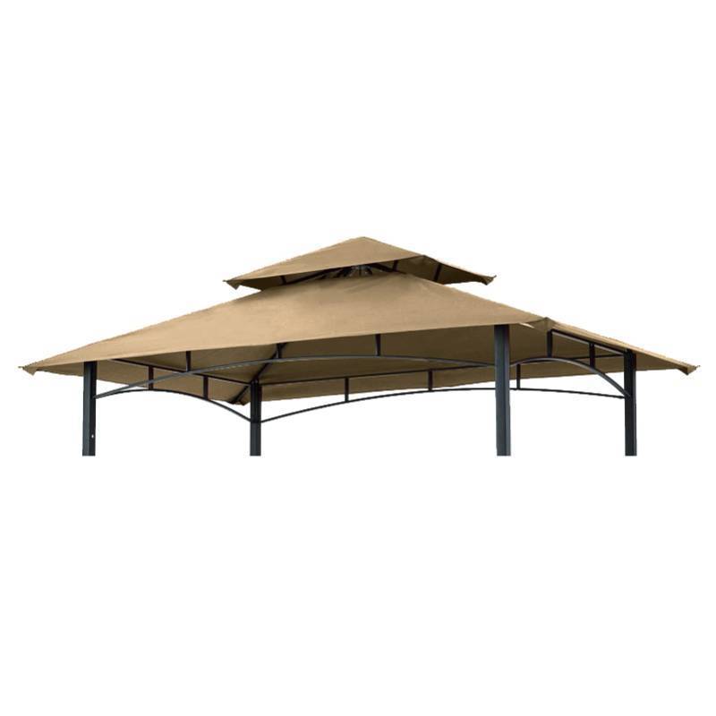 lot 26680 image: Grill Gazebo Replacement Canopy Roof Hugline 5x8 Outdoor Grill Shelter Canopy Top Double Tiered BBQ Tent Cover Fit for Model L-GG001PST-F (Khaki) - Retail $36
