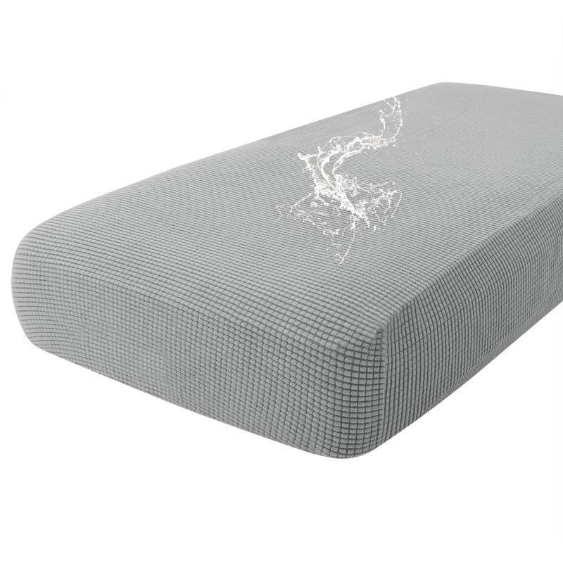 lot 26687 image: Waterproof Couch Cushion Covers for Pets, Non Slip Sofa Seat Cover for Dogs Washable, Soft Thick Stretch Jacquard Fabric, Sofa Slipcovers with Elastic Bottom (1 Piece for Large, Light Grey) - Retail $27