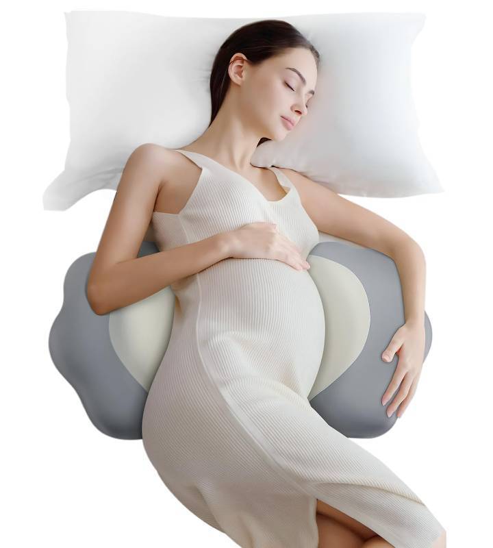 lot 26739 image: Pregnancy Pillow Cooling for Sleeping, Detachable and Adjustable Double-Sided Support Maternity Pillow Skin-Friendly for Pregnant Women Back, HIPS, Legs(30°Slope Design Verified by Expectant Mothers) - Retail $31