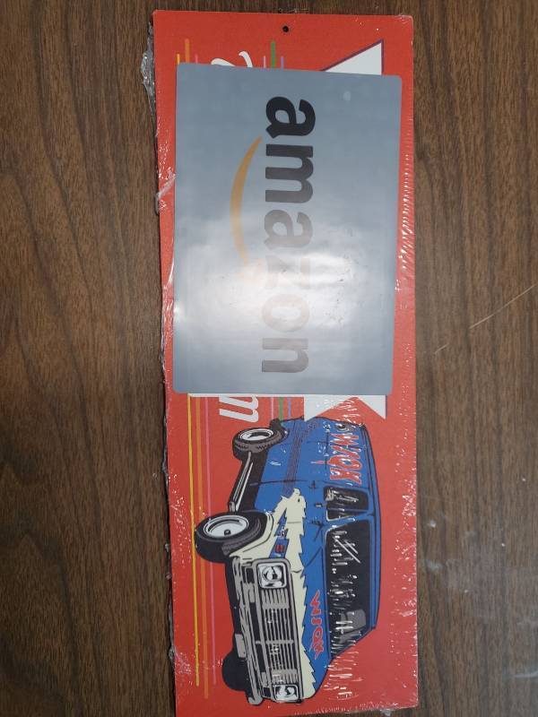 lot 26825 image: Stranger Things WSQK Metal Sign - Retro Hawkins Radio Station Wall Decor for Fans of the Upside Down - Retail $18