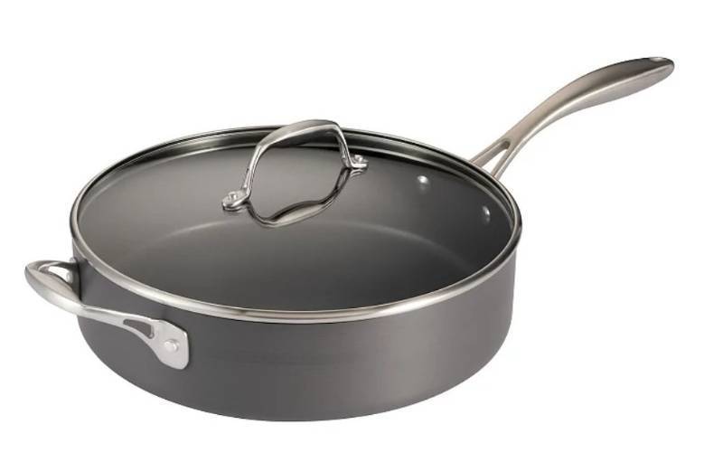 lot 26837 image: Tramontina 5.5-qt. Hard-Anodized Aluminum Covered Deep Saute Pan - Retail $99