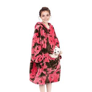 lot 56749 image: Cow Print Pink Blanket Hoodie for Women & Teen Girls - Adult Wearable Hooded Blanket Sweatshirt with Giant Pocket, Cozy Fleece Plush Gifts for Women Girls Birthday - Retail $14