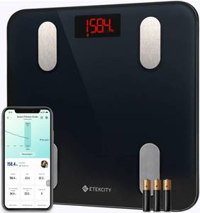 lot 56752 image: Smart Scale for Body Weight, Digital Bathroom Weighing Machine Fat Percentage BMI Muscle, Accurate Composition Analyzer People, Bluetooth Electronic Measurement Tool, 400lb - Retail $25