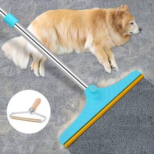 lot 56756 image: Carpet Rake for Pet Hair Removal - Reusable Pet Hair Remover, Adjustable Long Handle Cat Dog Carpet Rake Scraper with Patented Design, Dog Hair Rake Brush for Rugs, Mats - Retail $23