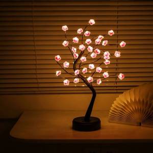 lot 56773 image: Cherry Blossom Tree Lamp, 18inch 36 Led Bonsai Tree Lights, BatteryUSB Operated Japanese Decor Night Lights for Christmas Indoor Decorations Bedroom Home Gift Idea, Warm White - Retail $22