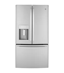 lot 4 image: GE French Door Refrigerator with Water and Ice Dispenser - Retail $3,700