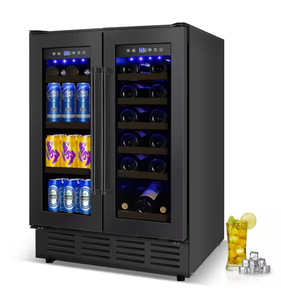 lot 18 image: Dual Zone Wine and Beverage Refrigerator with Digital Temperature Control - Retail $800