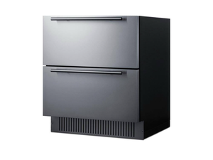 lot 20 image: Stainless Steel Under Counter Dual Drawer Refrigerator with Digital Display - Retail $2,600