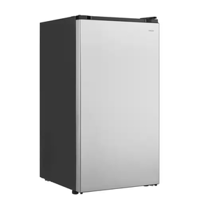 lot 21 image: Compact Stainless Steel Refrigerator - Retail $230