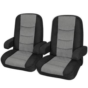 lot 21184 image: Fioqe 2Pcs RV Seat Covers for Captain Chair with Arm Rest Covers, Comfort-Fit Stretchable Design for Class A Motorhomes, Durable Side Storage Pockets & Easy Installation - Gray - Retail $70