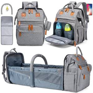 lot 21191 image: KABAQOO Diaper Bag Backpack with Detachable Changing Station, Large Capacity Baby Diaper Bags for Boys & Girls, Baby Registry Search Stuff & Shower Gifts, Newborn Essentials Must Haves, Grey - Retail $38