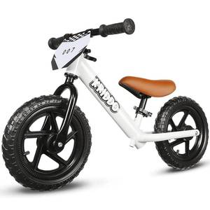 lot 21197 image: KRIDDO Toddler Balance Bike 2 Year Old, Age 24 Months to 5 Years Old, 12 Inch Push Bicycle with Customize Plate (3 Sets of Stickers Included), Gift Bike for 2-3 Boys Girls, White - Retail $80