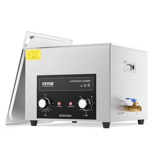 lot 21208 image: VEVOR 15L Sonic Cleaner with Heater Timer & Basket, Professional Digital Sonic Cavitation Machine, 360W Cleaning Machine for Lab Tools, Metal Parts, Carburetor, Brass, Auto Parts, Engine Parts - Retail $129