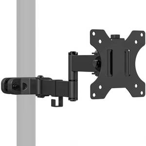 lot 21220 image: WALI Single Monitor Arm Mount for 17 to 32 Monitors, Full Motion Steel Monitor Pole Mount Bracket with Removable VESA Plate 75mm and 100mm, Vesa Mount for Outdoor, Gazebo, RVs (011ARM), Black - Retail $27
